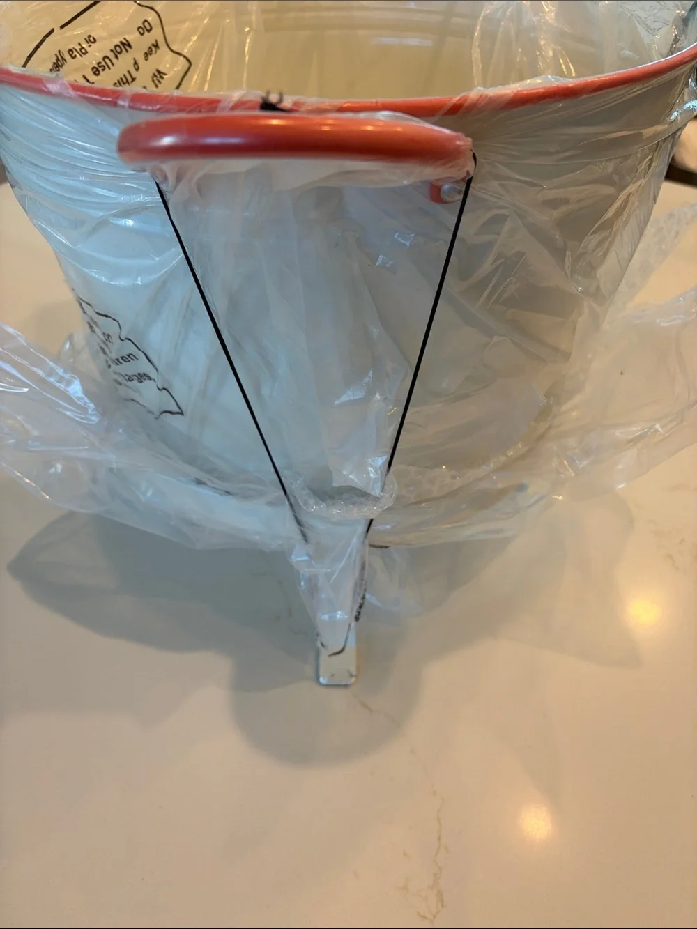 NWT Hearth & Hand off white Beverage Tub with orange Handles and Bottle Opener